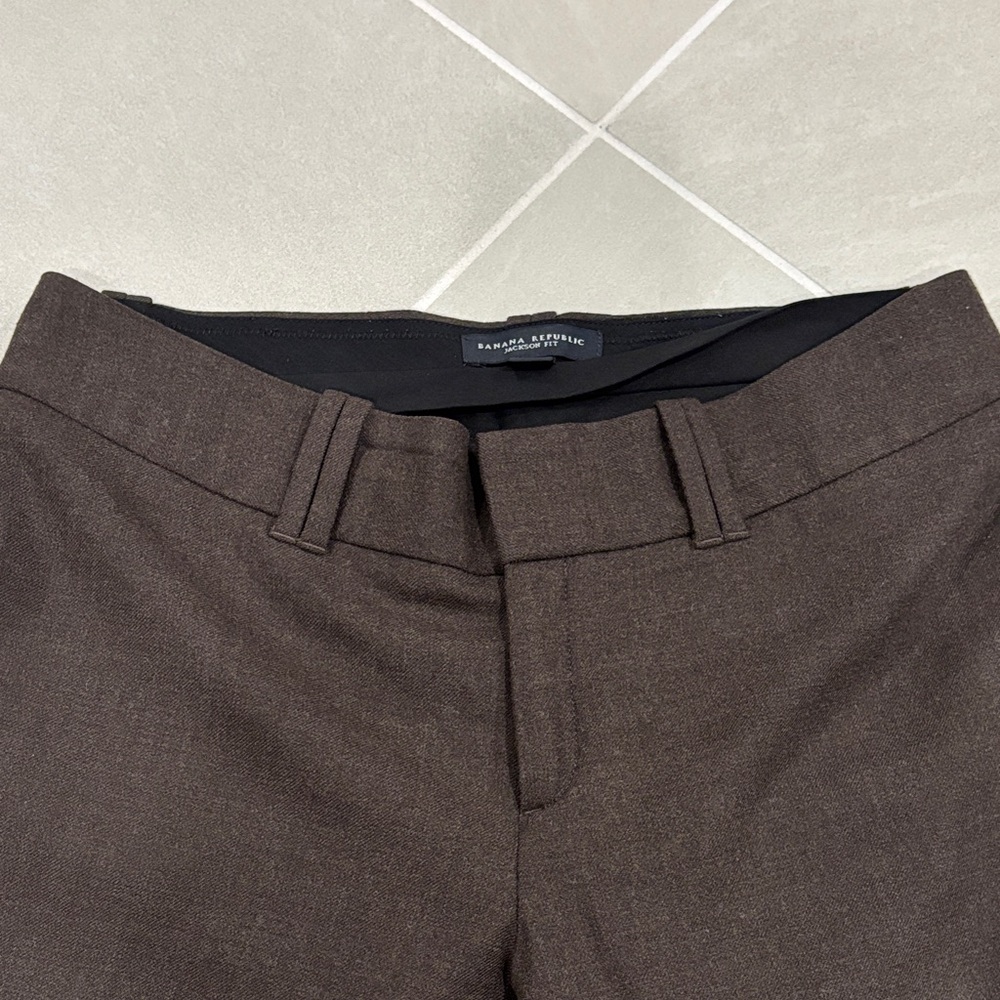 Banana Republic Dark Brown Jackson Fit Trousers size 6 — 96% wool blend - Picture 4 of 9